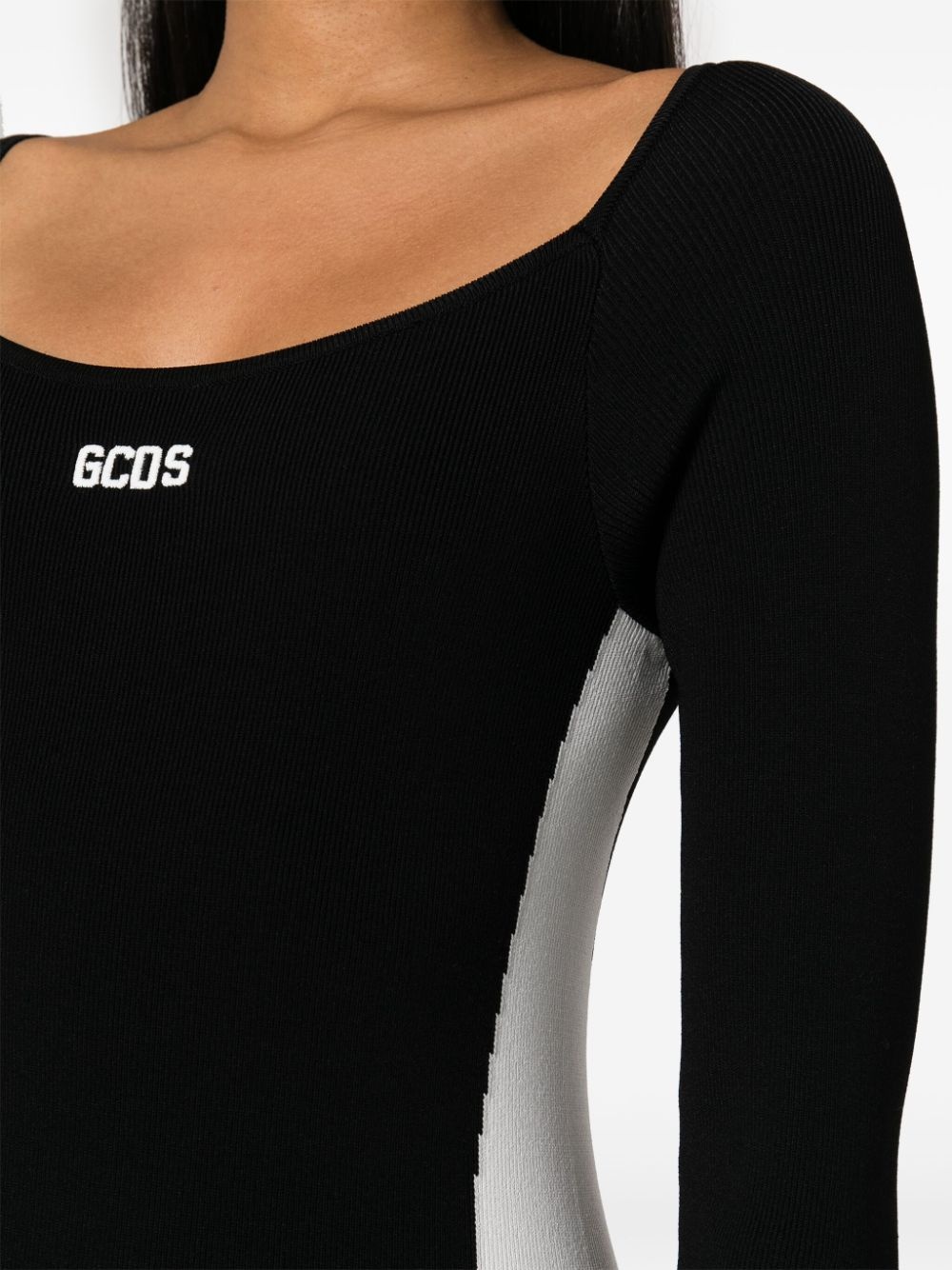 logo-embroidered ribbed jumpsuit - 5