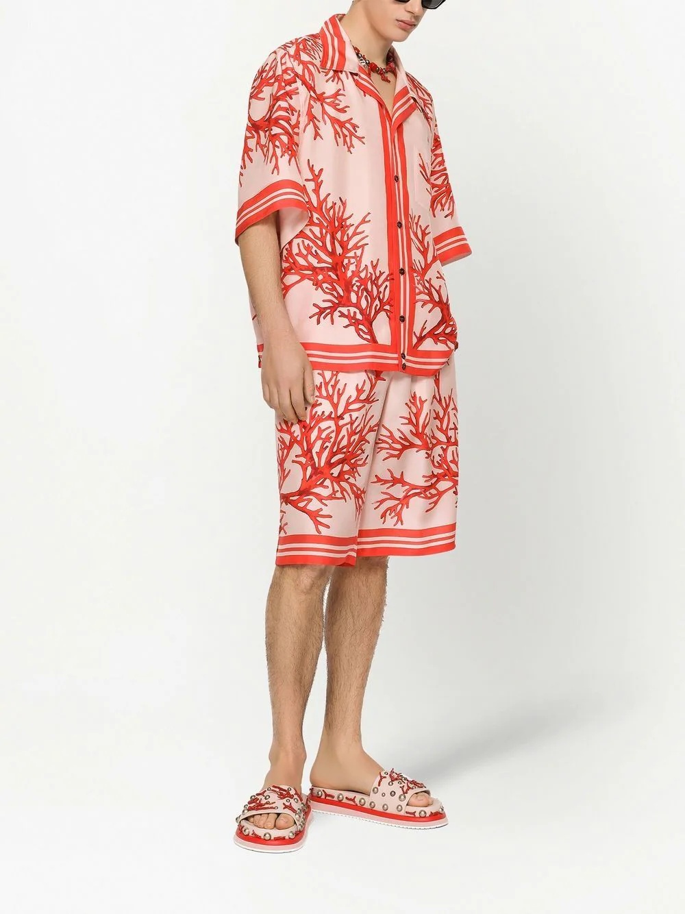 Corallo coral-print silk shirt - 2