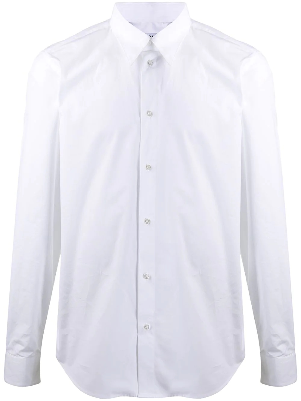 embroidered-collar formal shirt - 1