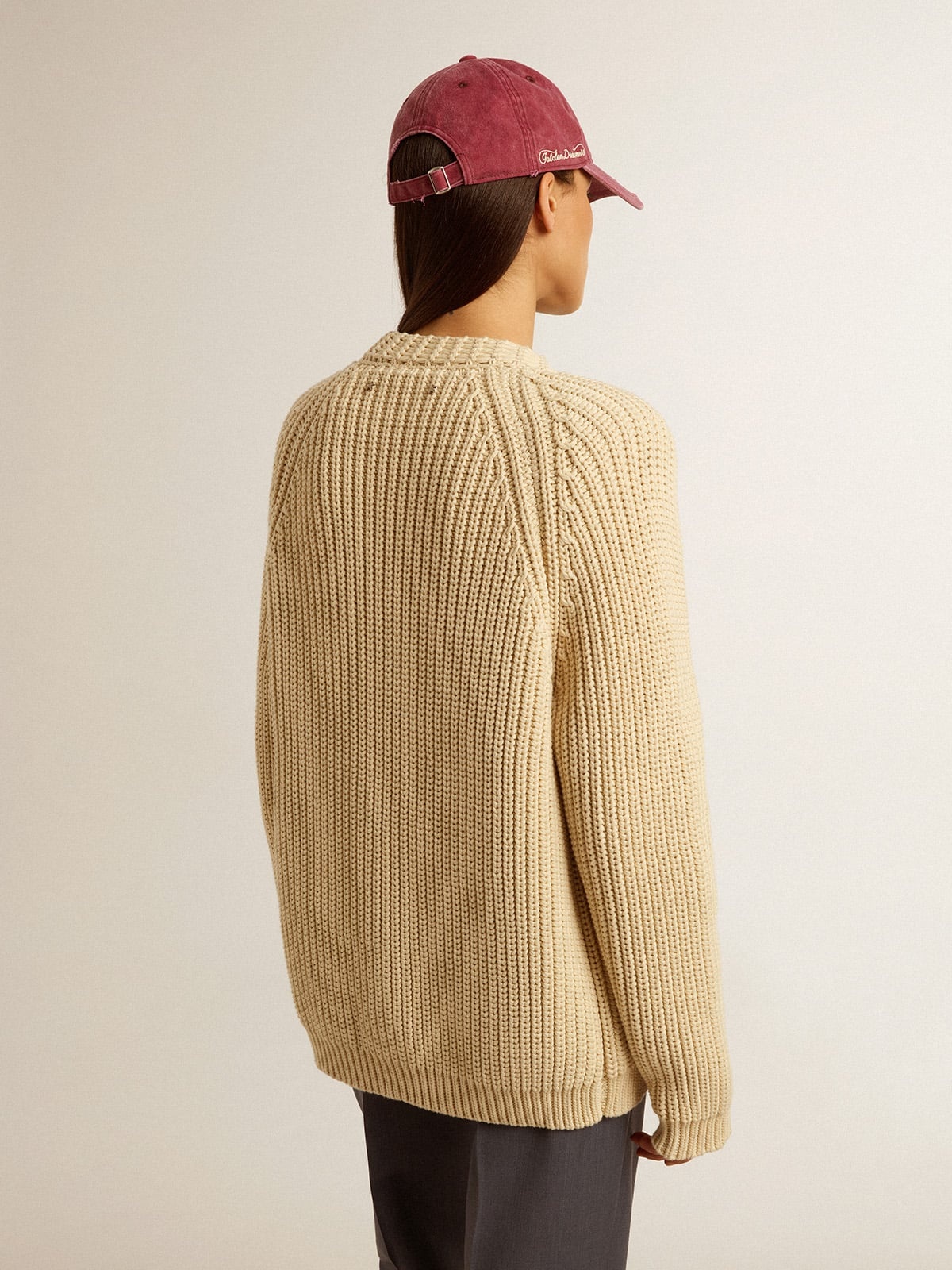 Women's cotton cardigan with embroidery on the front - 4