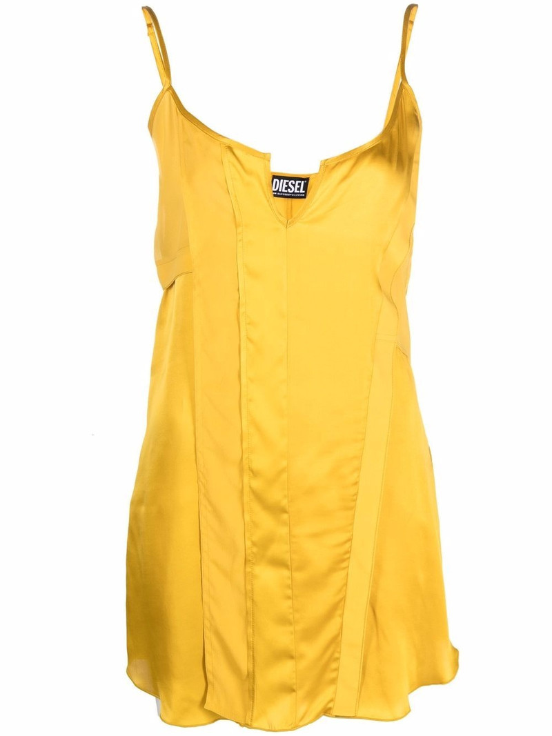 panelled satin slip dress 1
