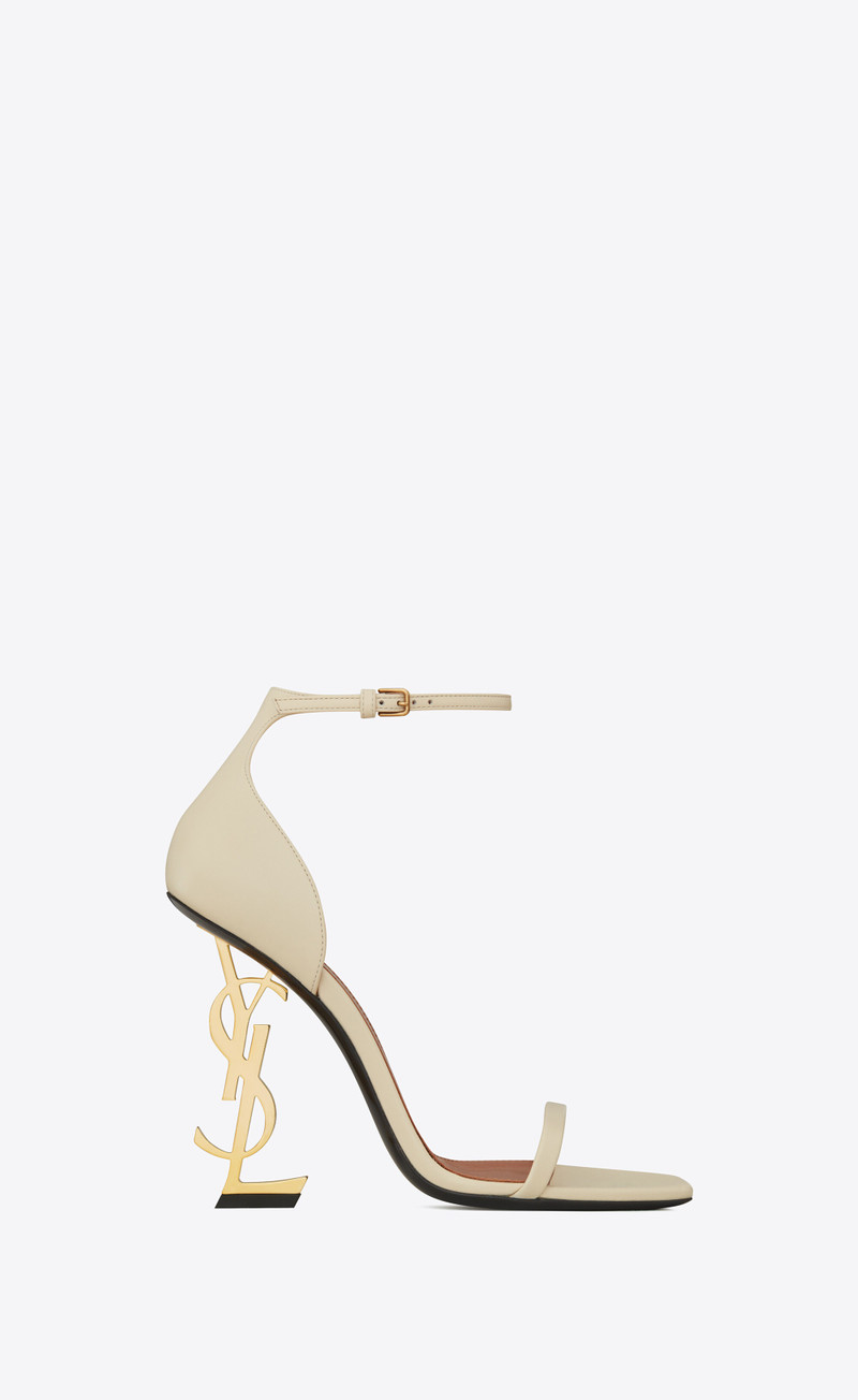opyum sandals in smooth leather with a gold-tone heel 1