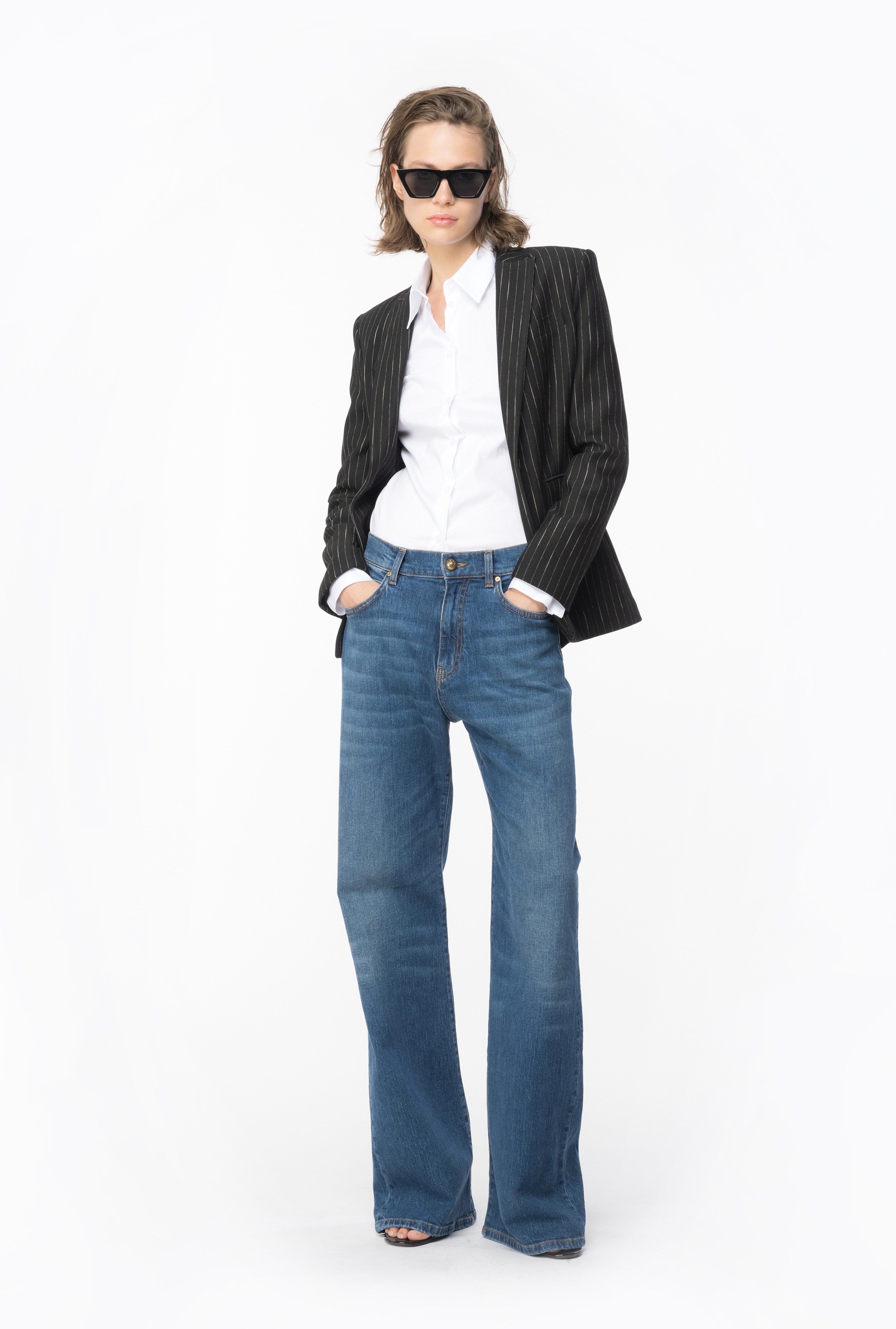 FITTED-WAIST POPLIN SHIRT WITH EMBROIDERED LOGO - 2