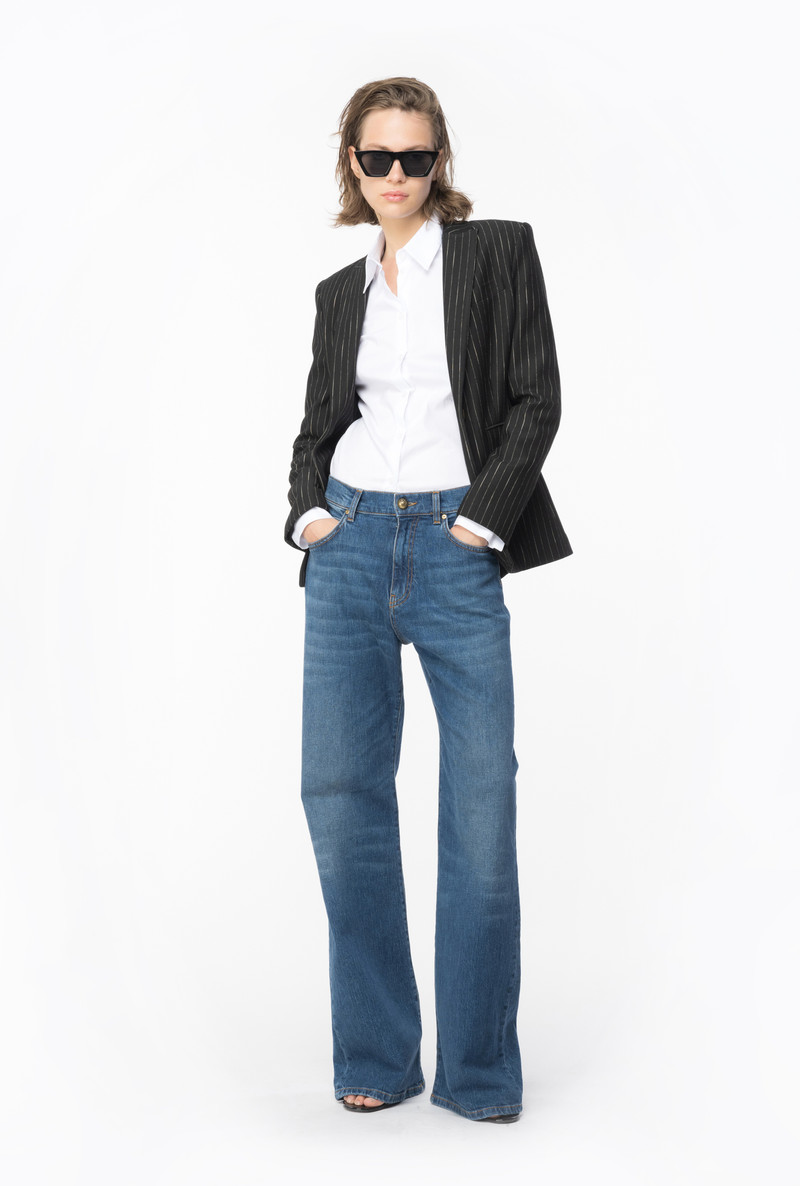 PINKO FITTED-WAIST POPLIN SHIRT WITH EMBROIDERED LOGO outlook