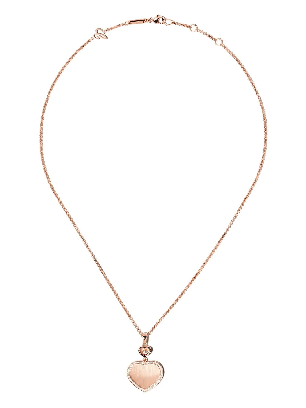 x 007 18kt rose gold Happy Hearts - Golden Hearts diamond pendant necklace - 1