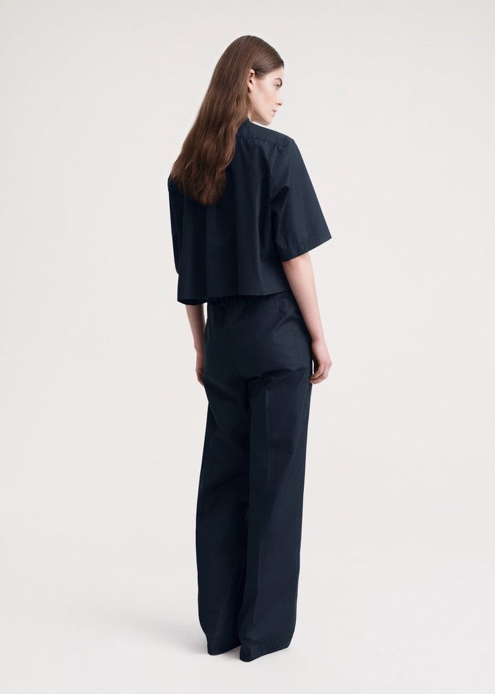 Cotton drawstring trouser dark navy - 4