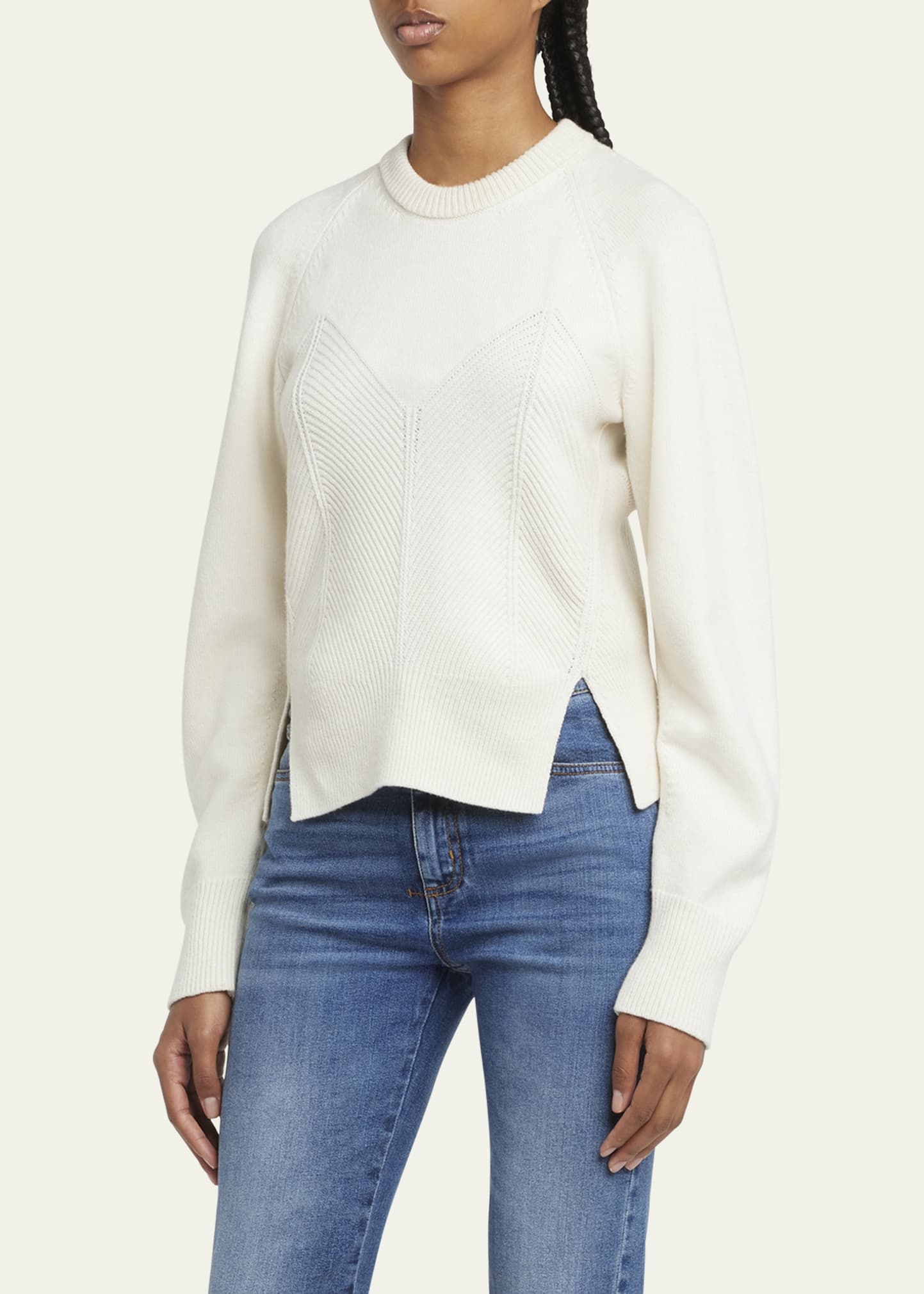 Cashmere-Blend Corset Seam Sweater - 4