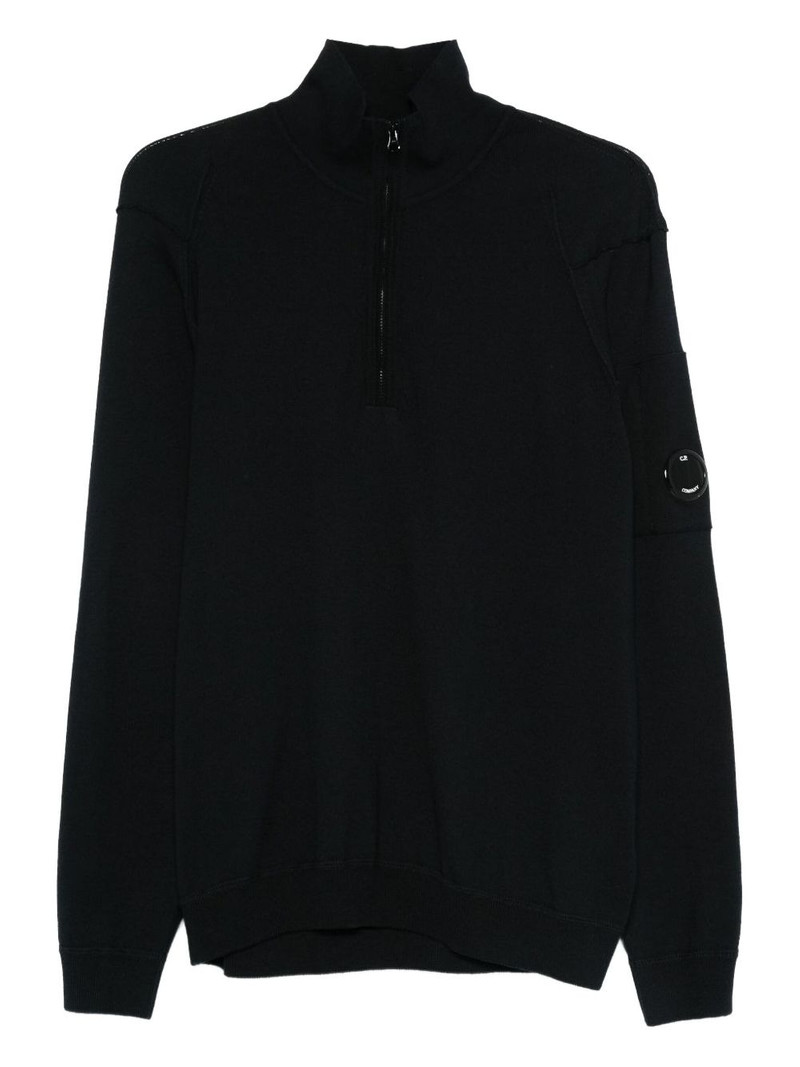 Lens-detail half-zip sweater 1