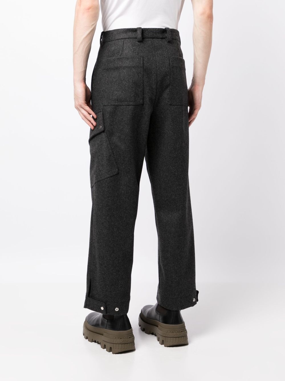 pleat-detail mid-rise cropped trousers - 4