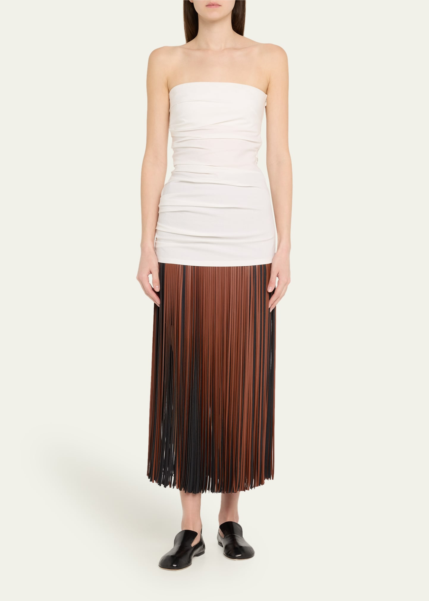 Veda Faux Leather Fringe Skirt - 2