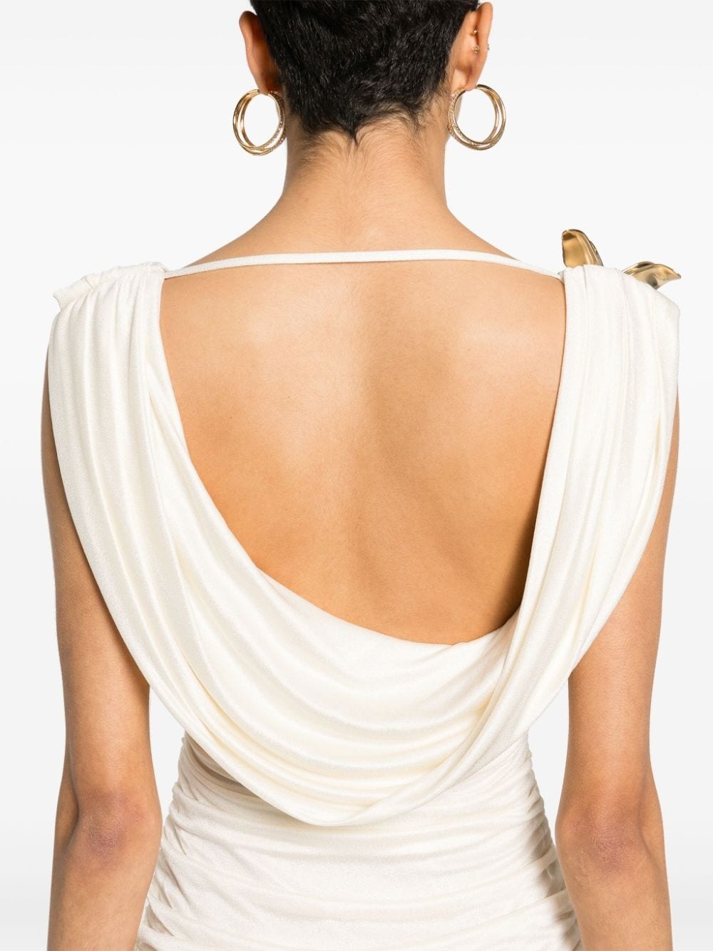 butterfly-brooch maxi dress - 5
