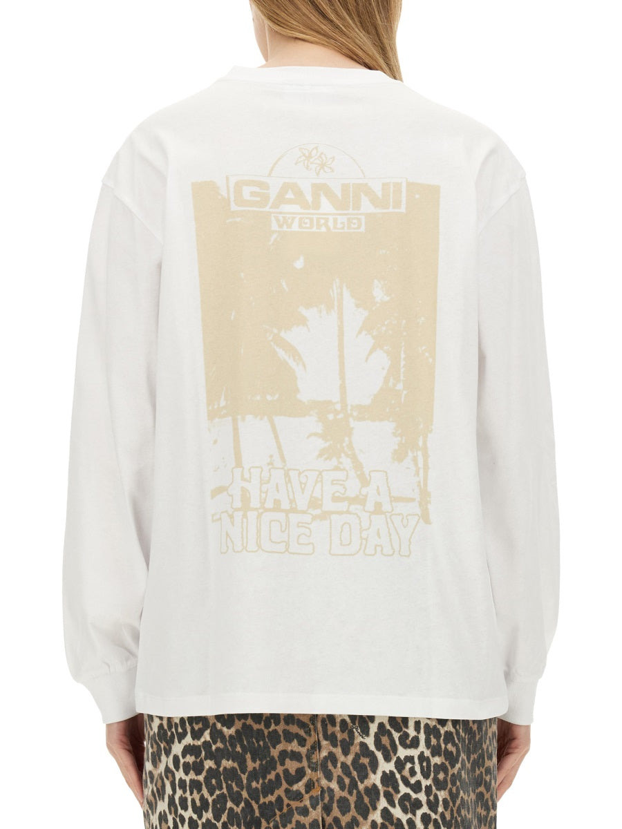 Ganni Women T-Shirt With Logo - 3