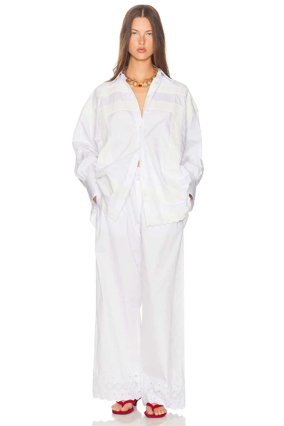 The Summer Pant With Vintage Swiss Embroidery - 5