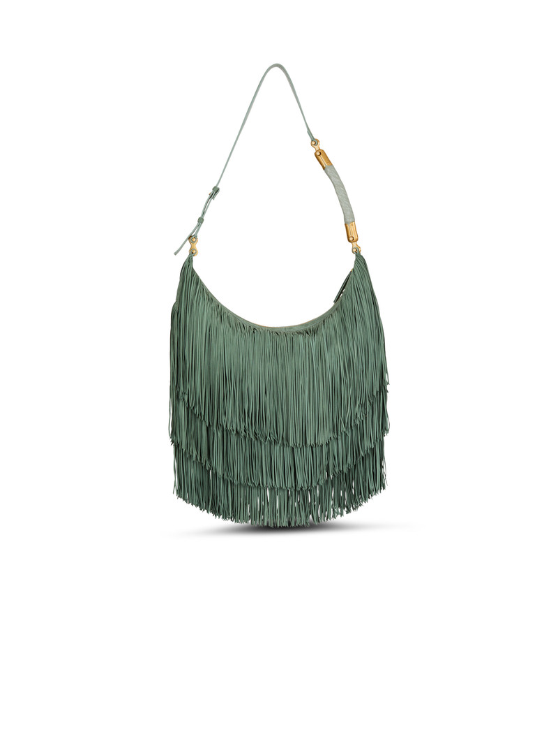 Ébène Hobo Large fringed suede bag 7
