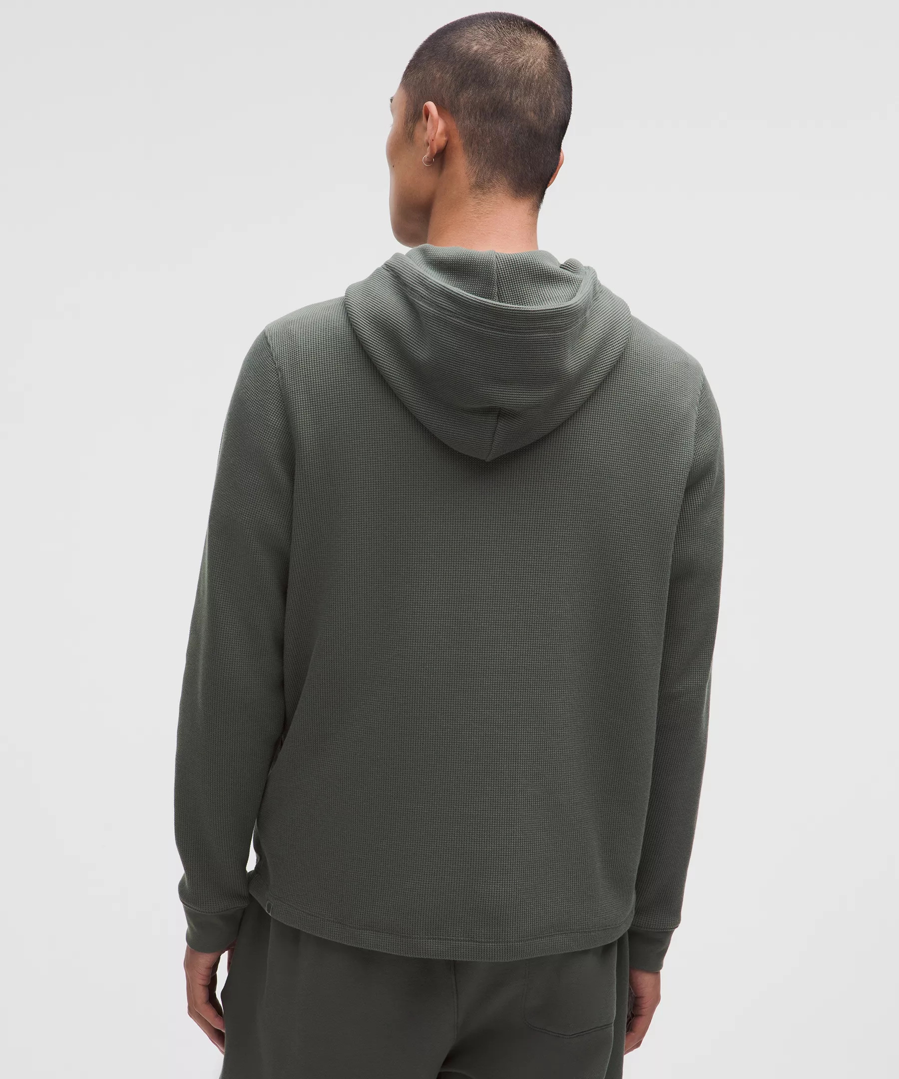 Cotton-Blend Waffle Knit Hoodie - 3
