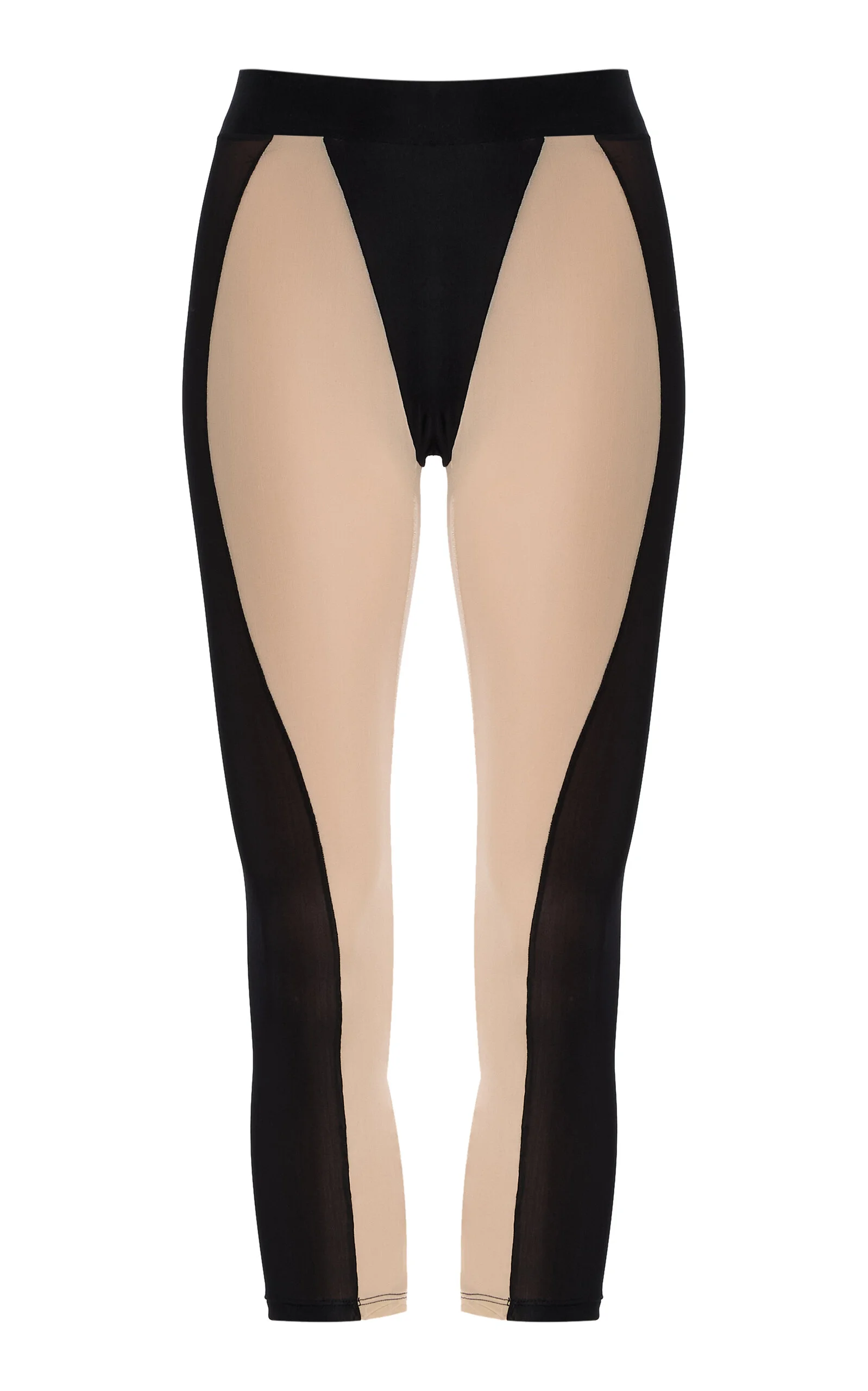 Two-Tone Capri Skinny Pants black/white - 1