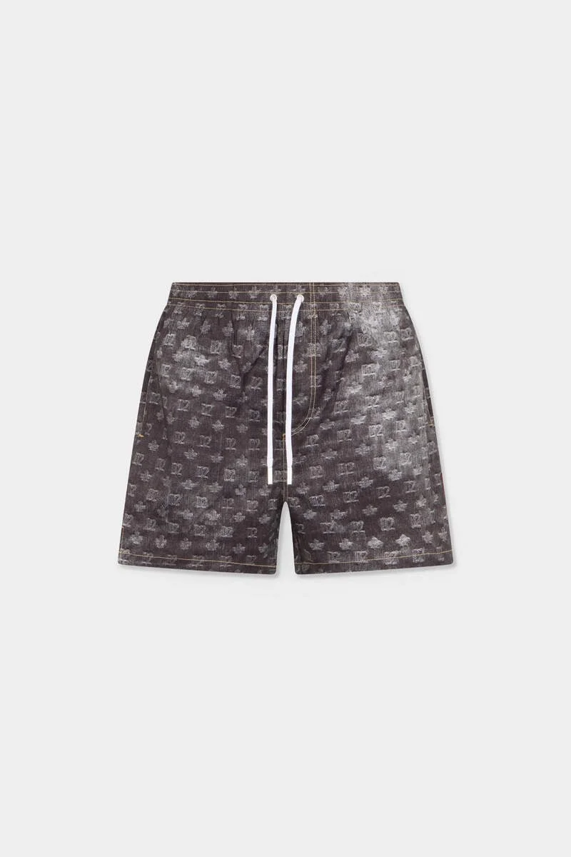 D2 MONOGRAM MIDI SWIM BOXER - 1