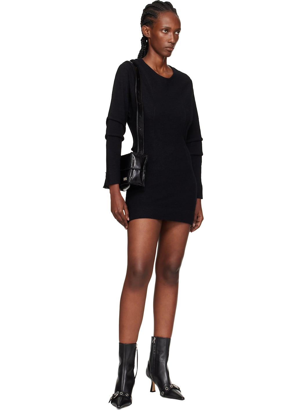 Black Halima Eyelet Pointed Boots - 5