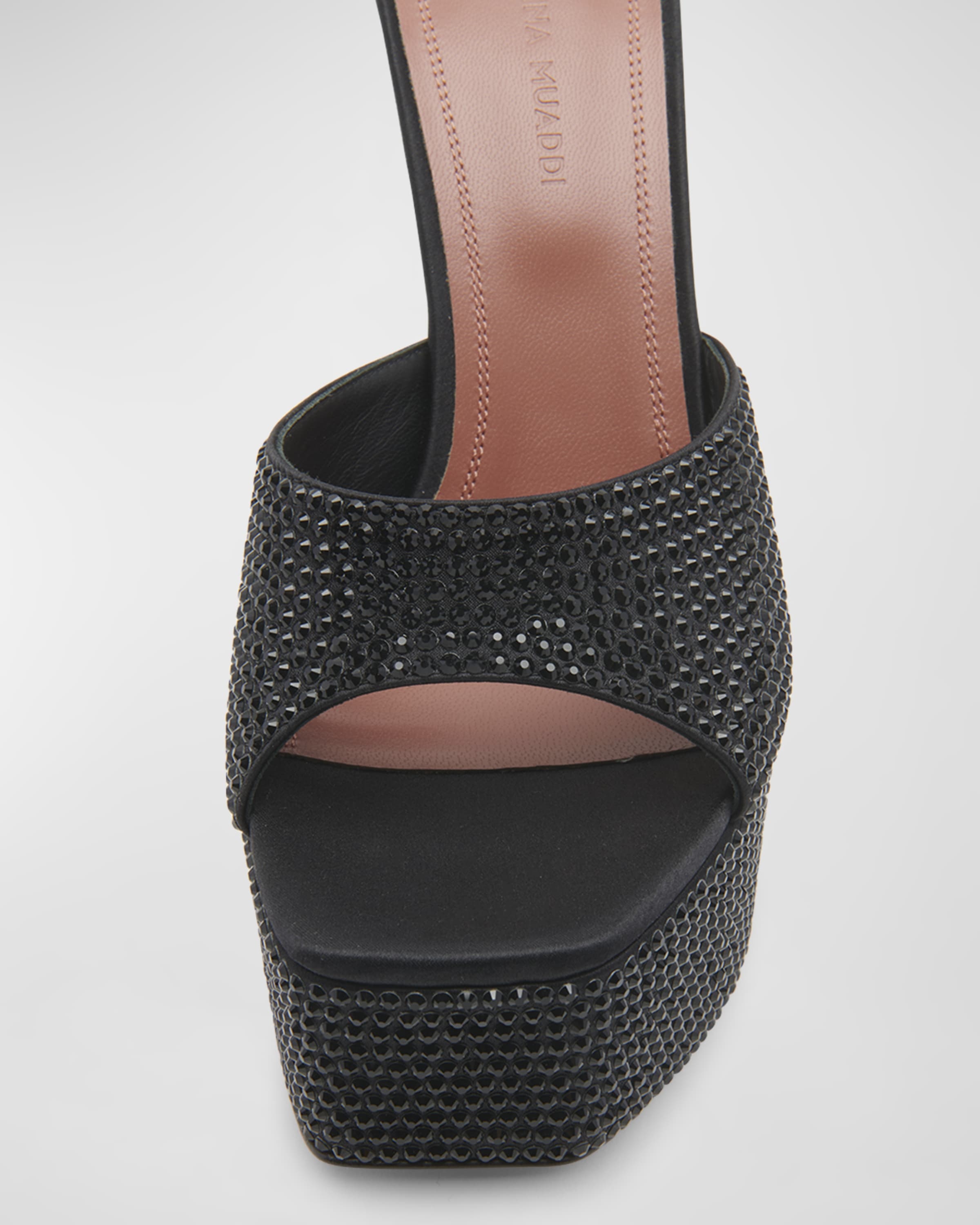 Dalida Crystal Platform Slide Sandals - 3