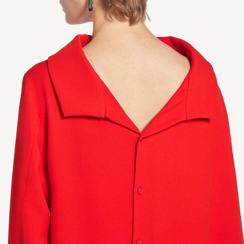 Women's Draped Dress in Sunset Red 6