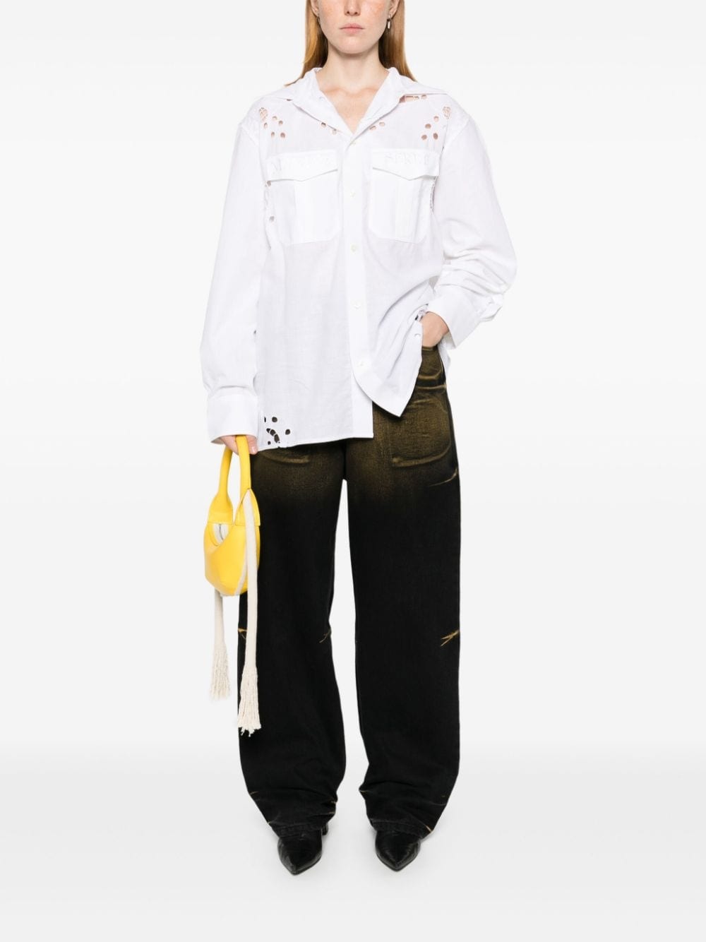 logo-embroidered shirt - 2