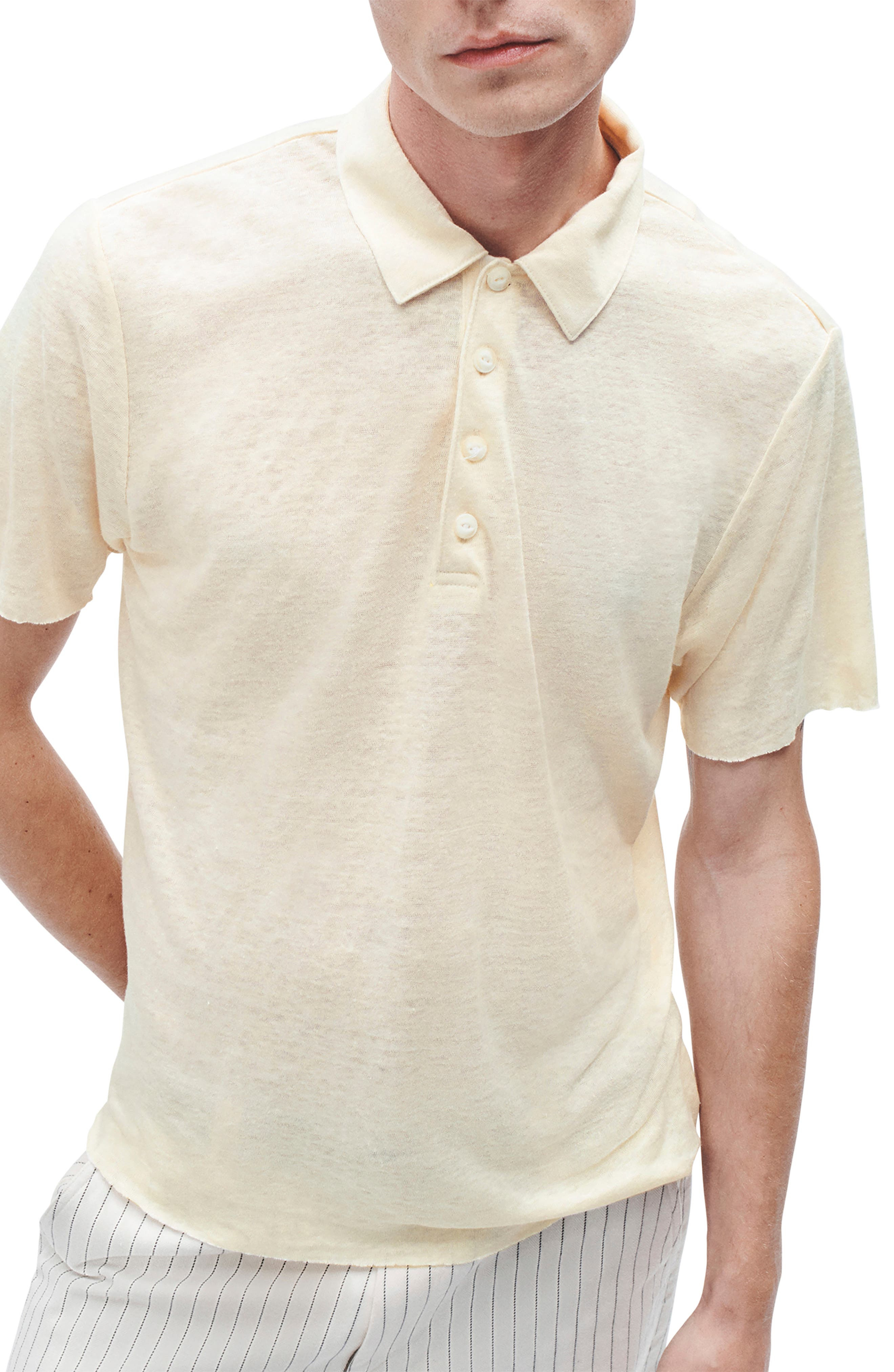 rag & bone Classic Fit Solid Slub Jersey Polo in Turtledove at Nordstrom - 5