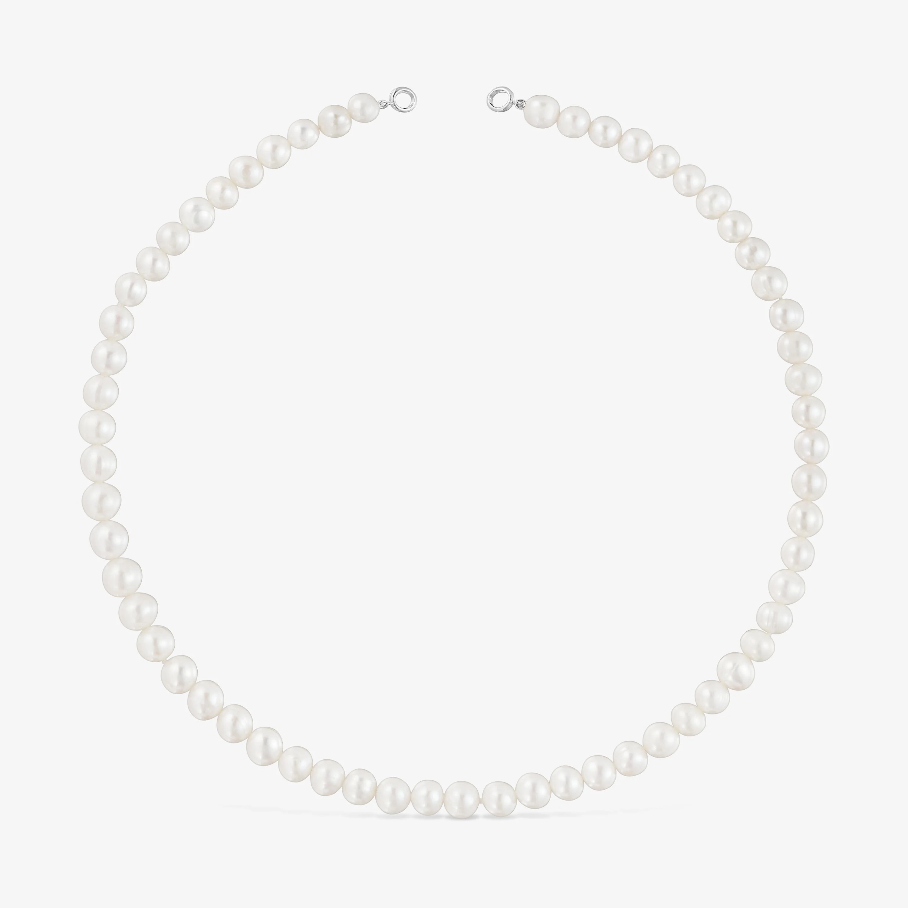 Silver and 8 mm pearl Necklace Hold - 1