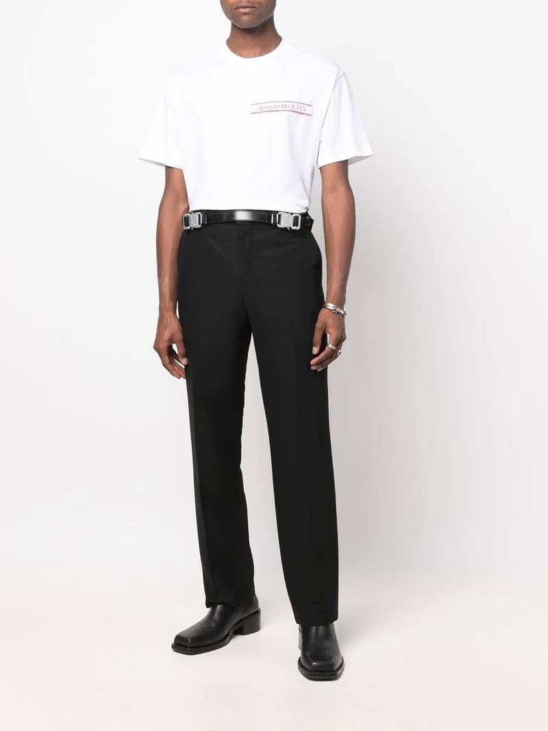 Alexander McQueen Logo Webbing-Trimmed Cotton-Jersey T-Shirt outlook