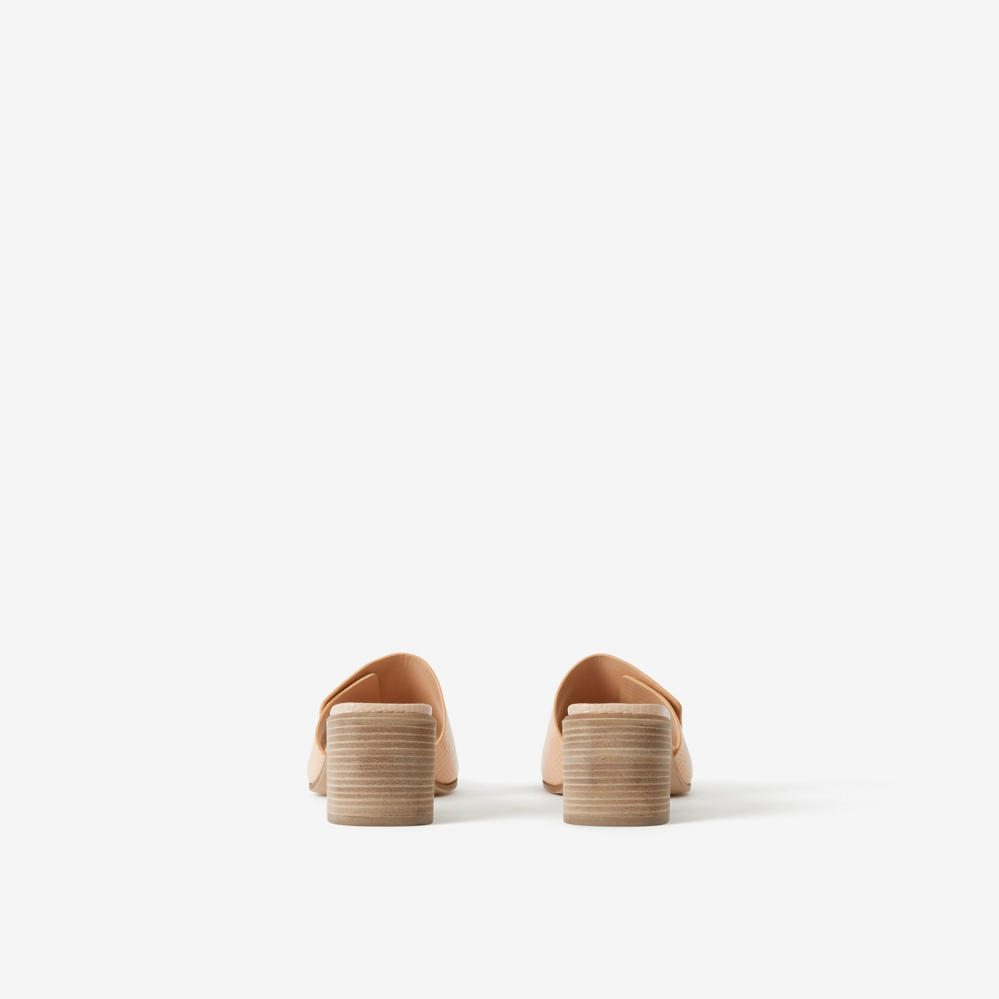 Monogram Motif Embossed Leather Mules - 3