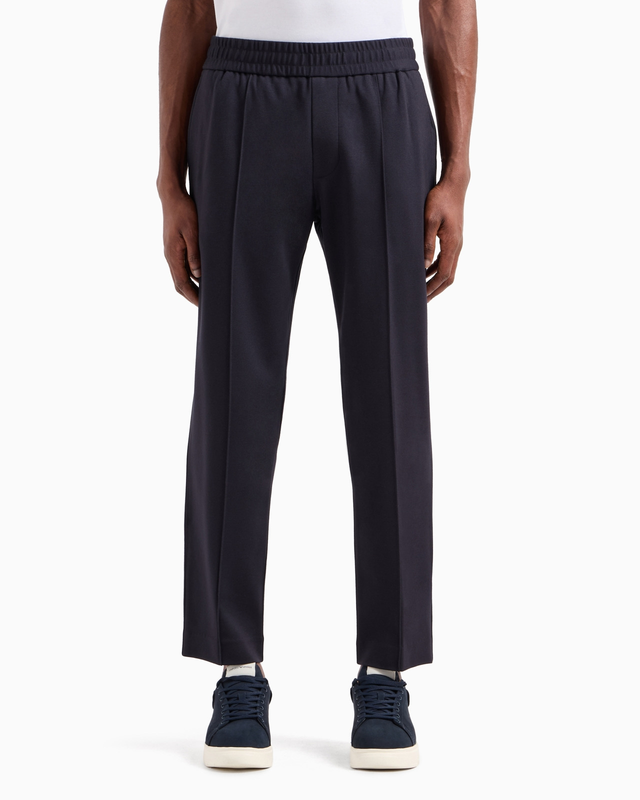 Knitted jersey joggers with ribs - 2