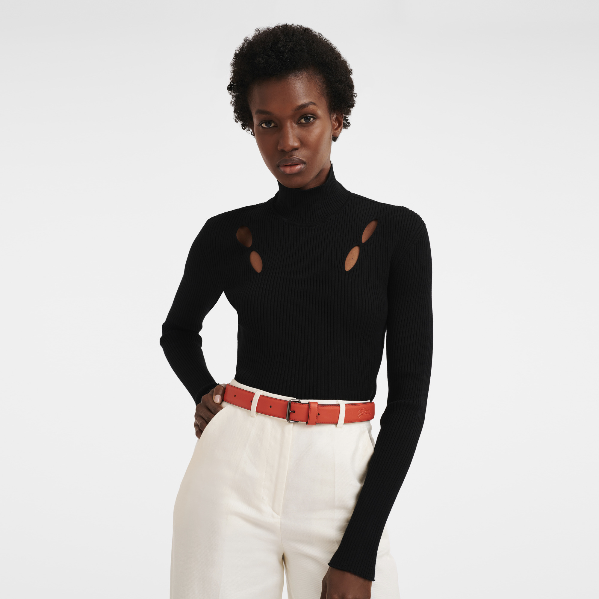 Le Pliage Xtra Ladie's belt Orange - Leather - 3