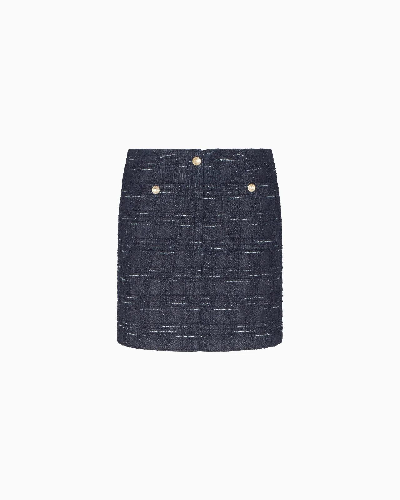 JACQUARD DENIM SKIRT WITH CHECK MOTIF - 1
