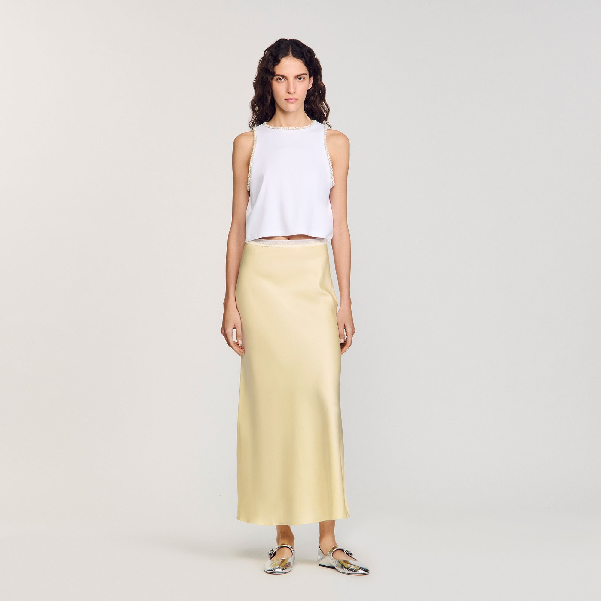 MAXI SATIN-EFFECT SKIRT - 2