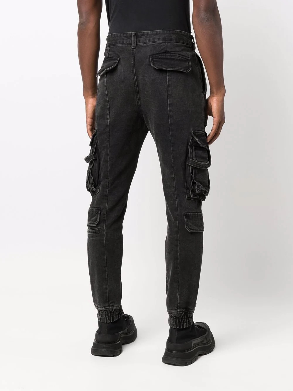 slim-cut cargo trousers - 4