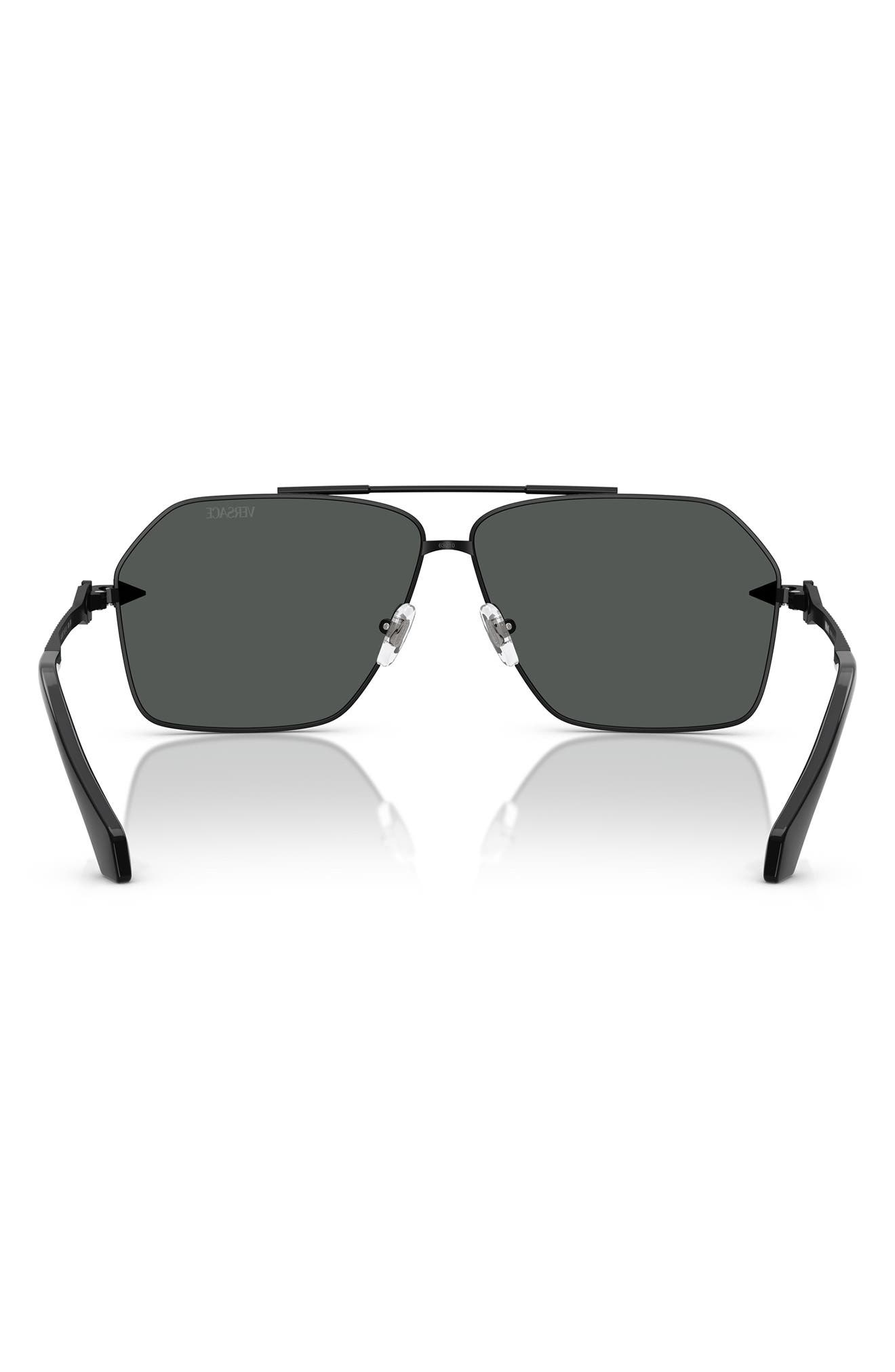 Versace 63mm Pilot Sunglasses in Matte Black at Nordstrom - 4