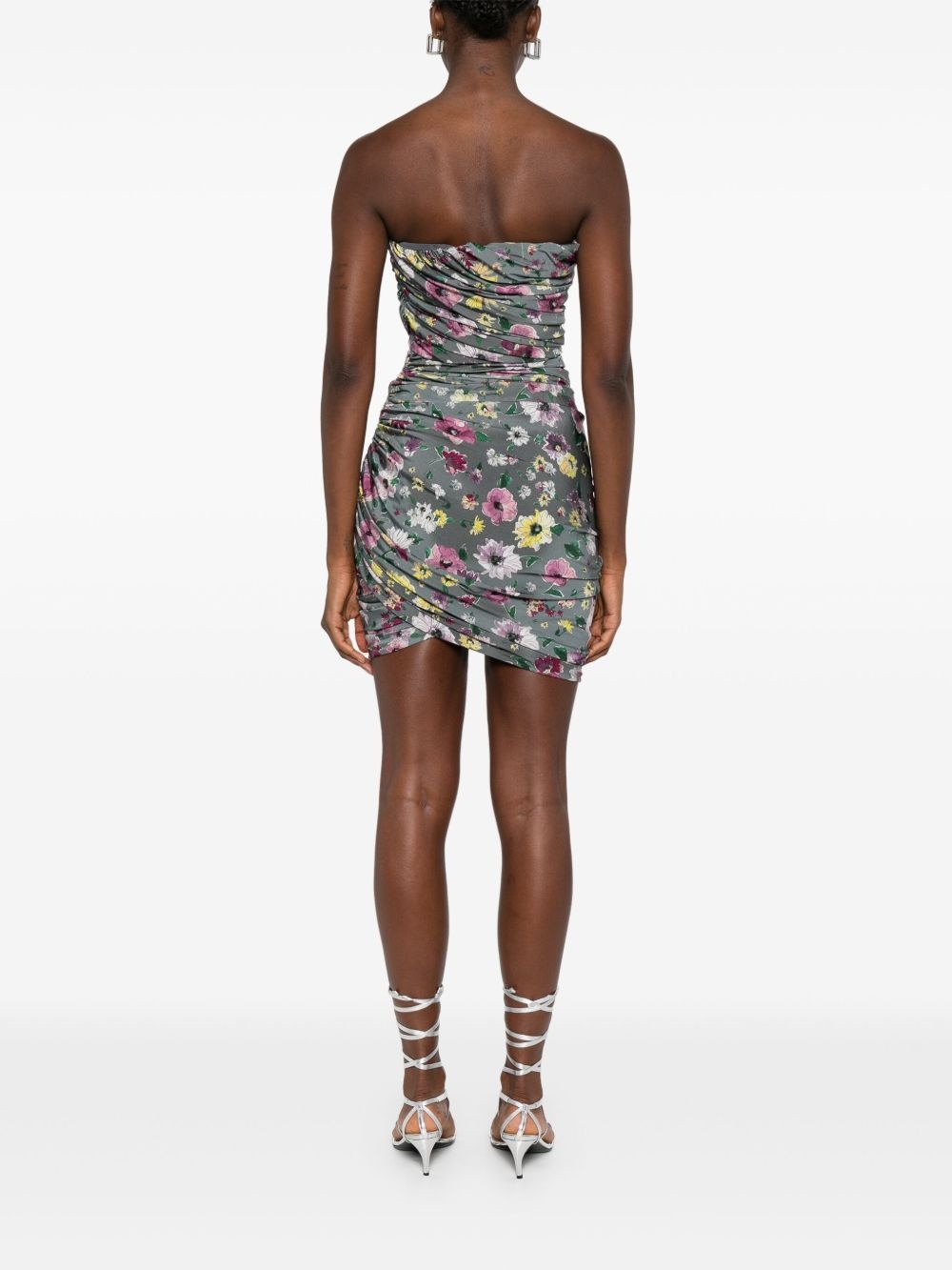 floral-print mini dress - 4