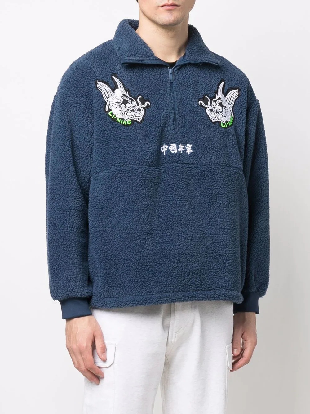 embroidered logo-patch jumper - 3