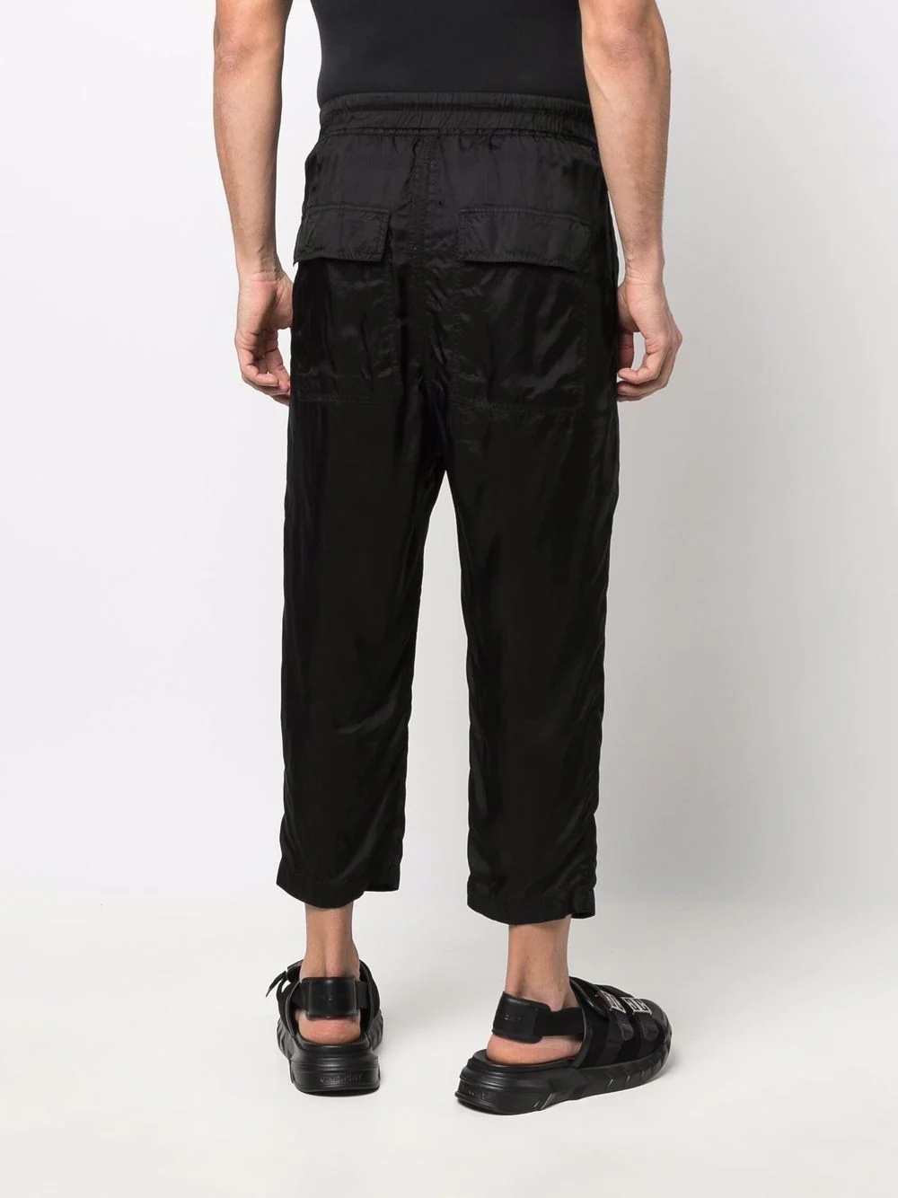 drawstring slim cropped trousers - 4