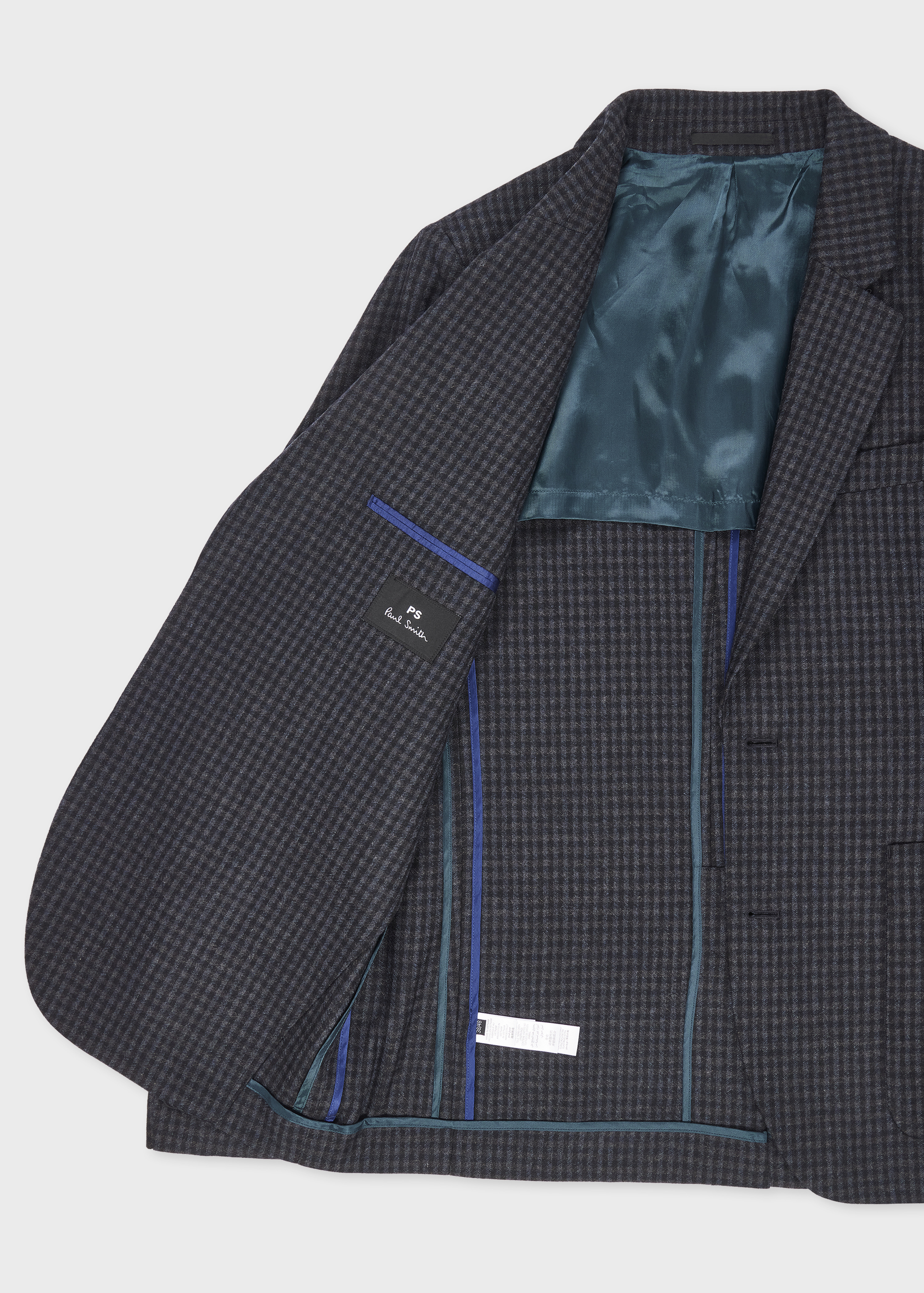 Navy Check Wool Buggy-Lined Blazer - 4