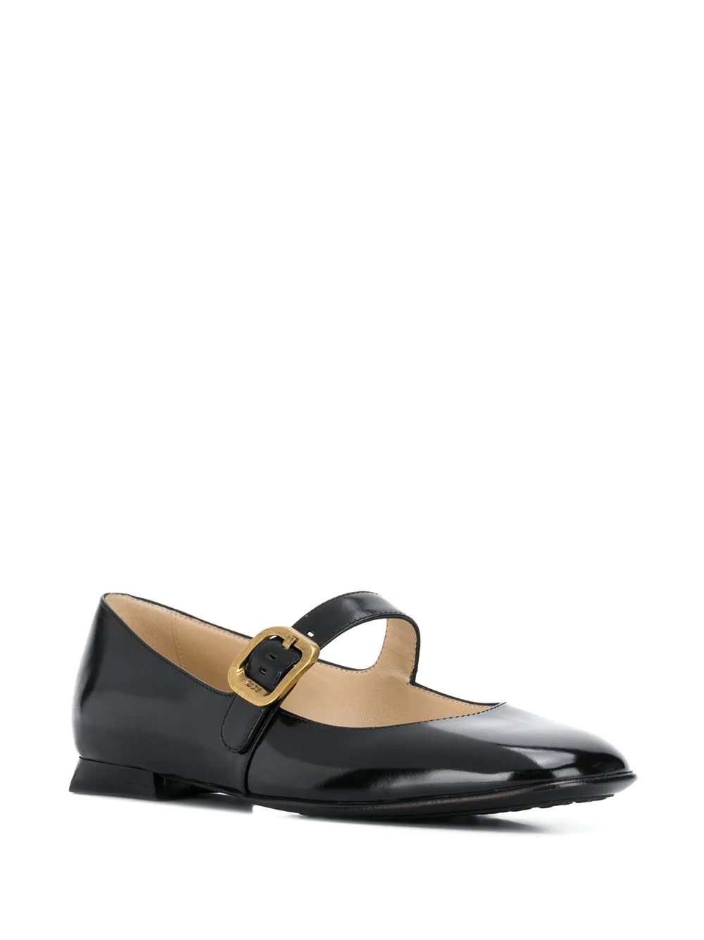 square-toe belted ballerina flats - 2