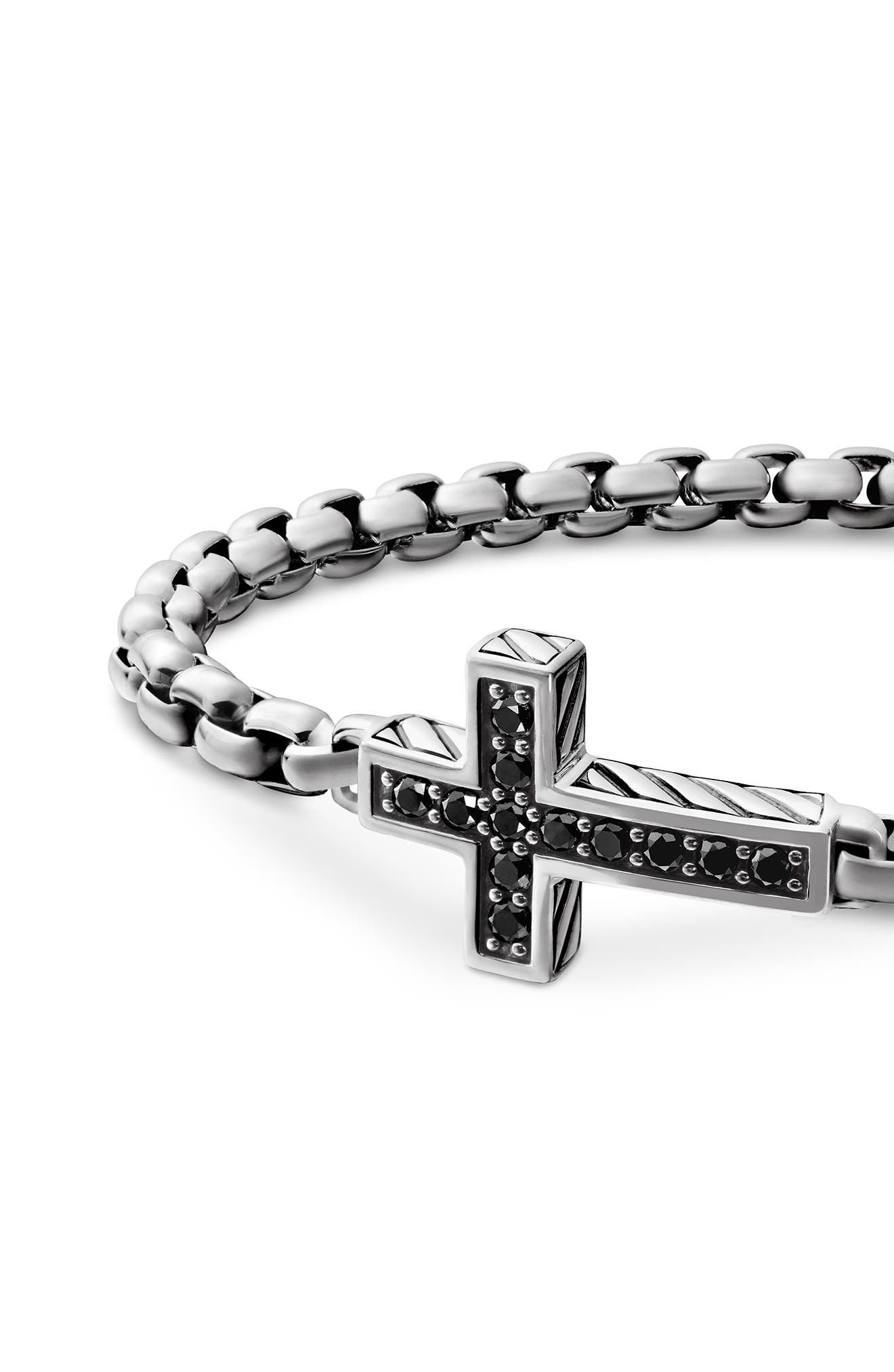 David Yurman Pavé Cross Bracelet in Sterling Silver with Diamonds, 5mm in Black Diamond at Nordstrom - 4