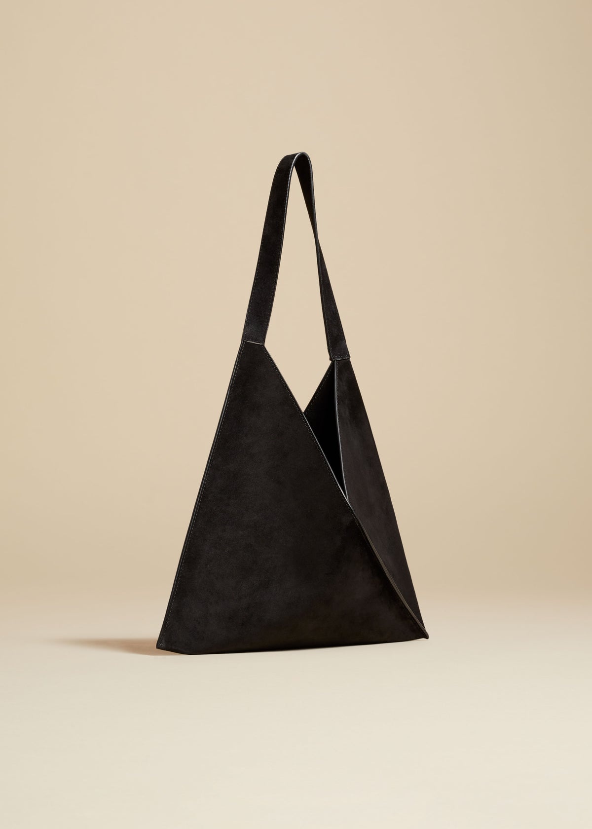 The Small Sara Tote in Black Suede - 2