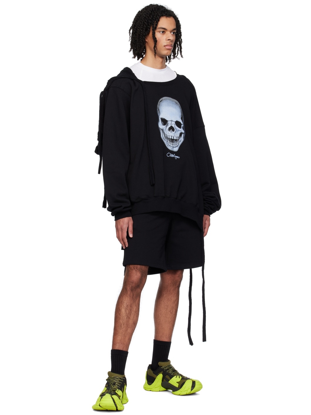 Black Deconstructed Hoodie - 4