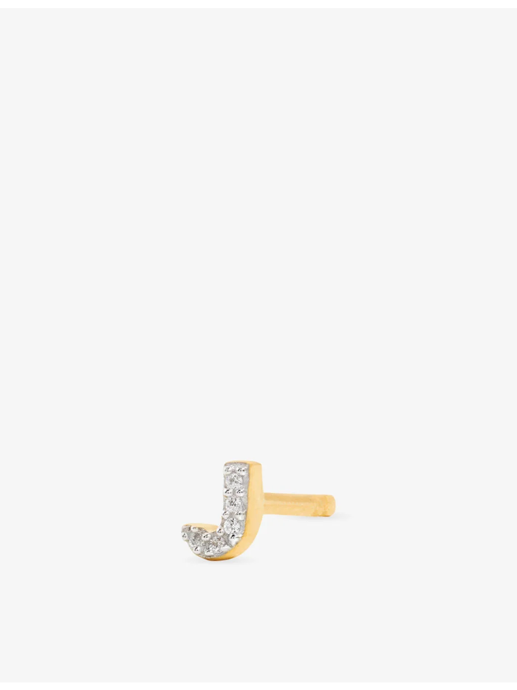 Initial H Pave Initial 18ct Gold Vermeil And Cubic Zirconia Single Stud Earring - 1