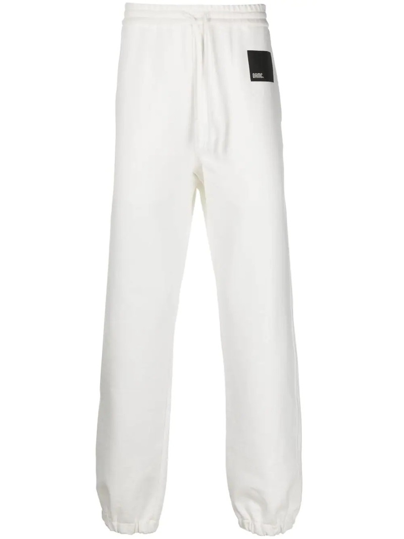 logo-patch cotton track pants 1