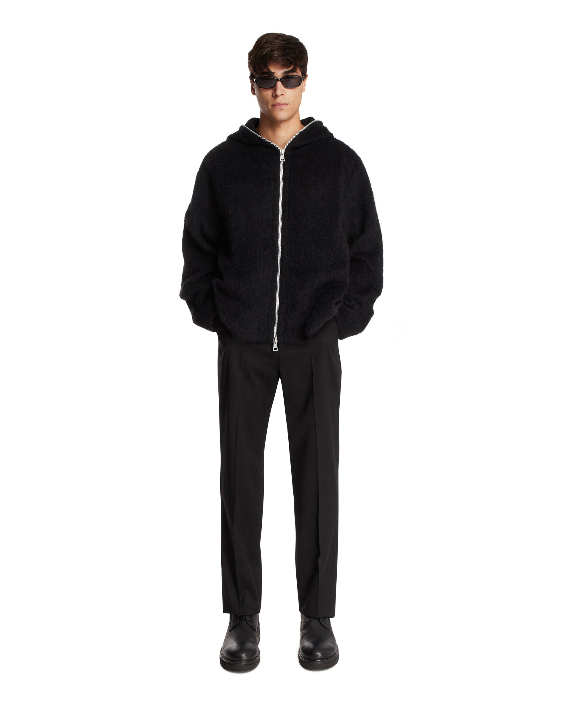 Black Wool Hoodie - 2