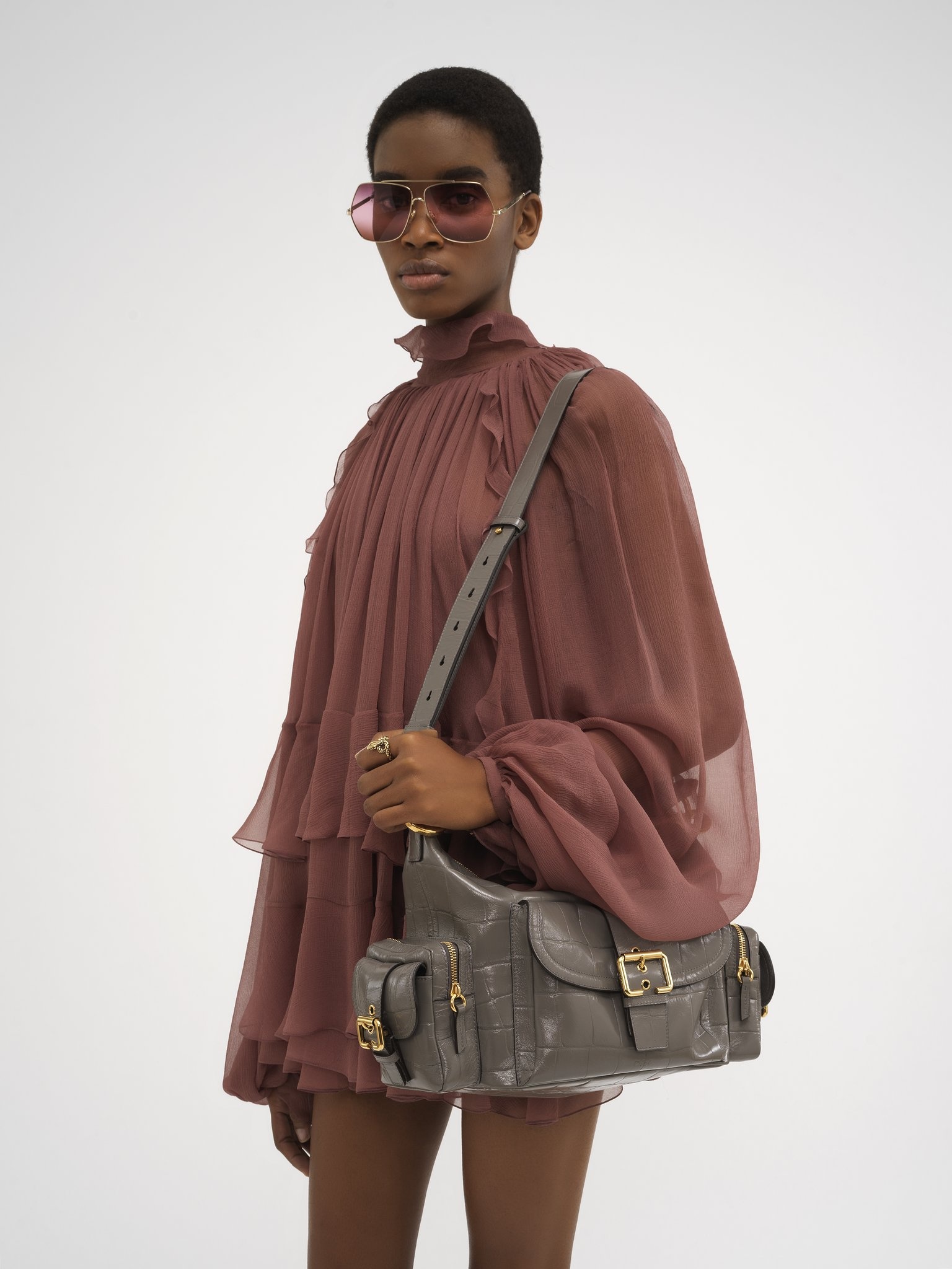 CAMERA BAG IN CROCO-EFFECT LEATHER - 2