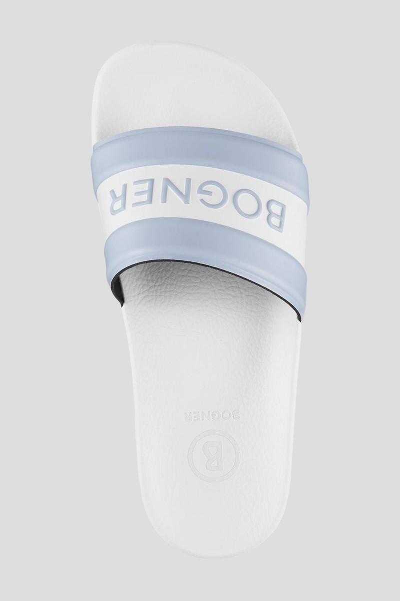 BELIZE SLIDES IN WHITE/LIGHT BLUE 5