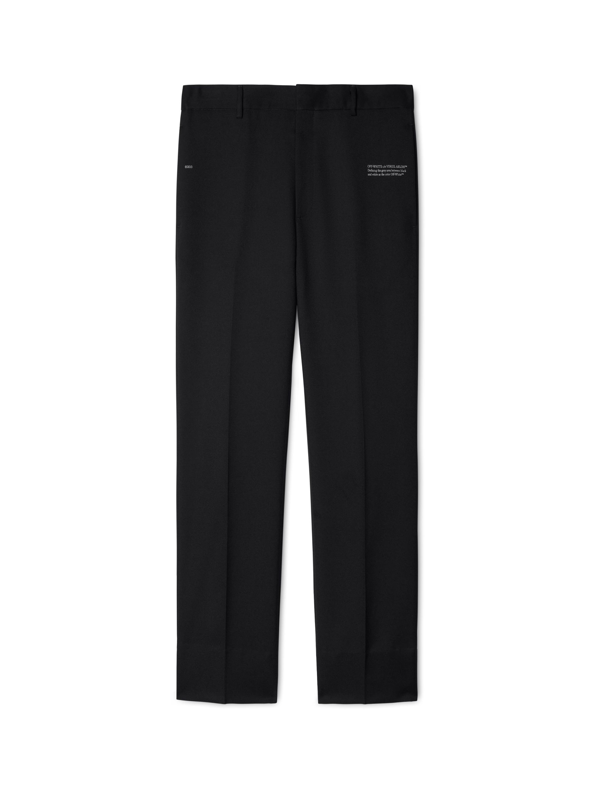 Black/white Drill Slim Pants - 1