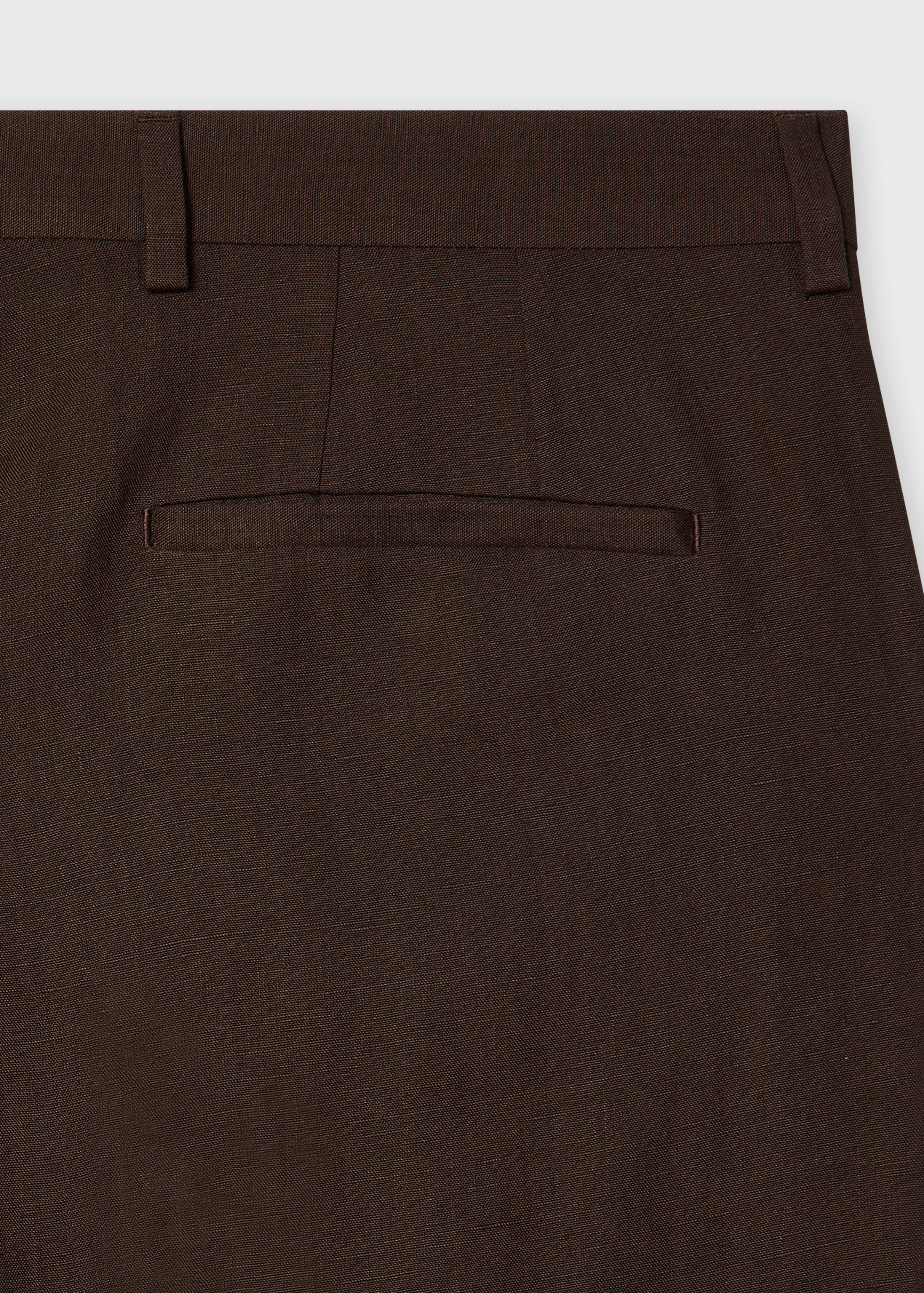 Tapered-Fit Dark Brown Linen Trousers - 2